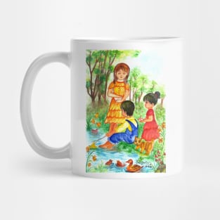 summer sail tales childhood illustration watercolor painting Mug